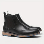 Preston | Men's Brogue Wingtip Round-Toe Slip-On Chelsea Boots