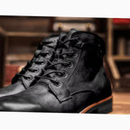 Harvey | Men's Burnished Round-Toe Lace-Up Vegan Leather Chukka Boots