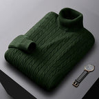Gregory | Men's Cable-Knit Polo Neck Regular-Fit Jumper