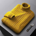 Gregory | Men's Cable-Knit Polo Neck Regular-Fit Jumper