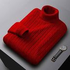 Gregory | Men's Cable-Knit Polo Neck Regular-Fit Jumper