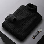Gregory | Men's Cable-Knit Polo Neck Regular-Fit Jumper