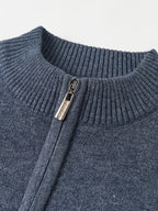Ambrose | Men's Colour-Block Striped Funnel Neck Half-Zip Jumper