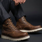Harlan | Men's High-Ankle Moc-Toe Lace-Up Contrast-Sole Boots