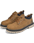 Hudson | Men's Lace-Up Round-Toe Contrast-Collar Vegan Leather Low-Top Work Boots