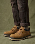 Hudson | Men's Lace-Up Round-Toe Contrast-Collar Vegan Leather Low-Top Work Boots