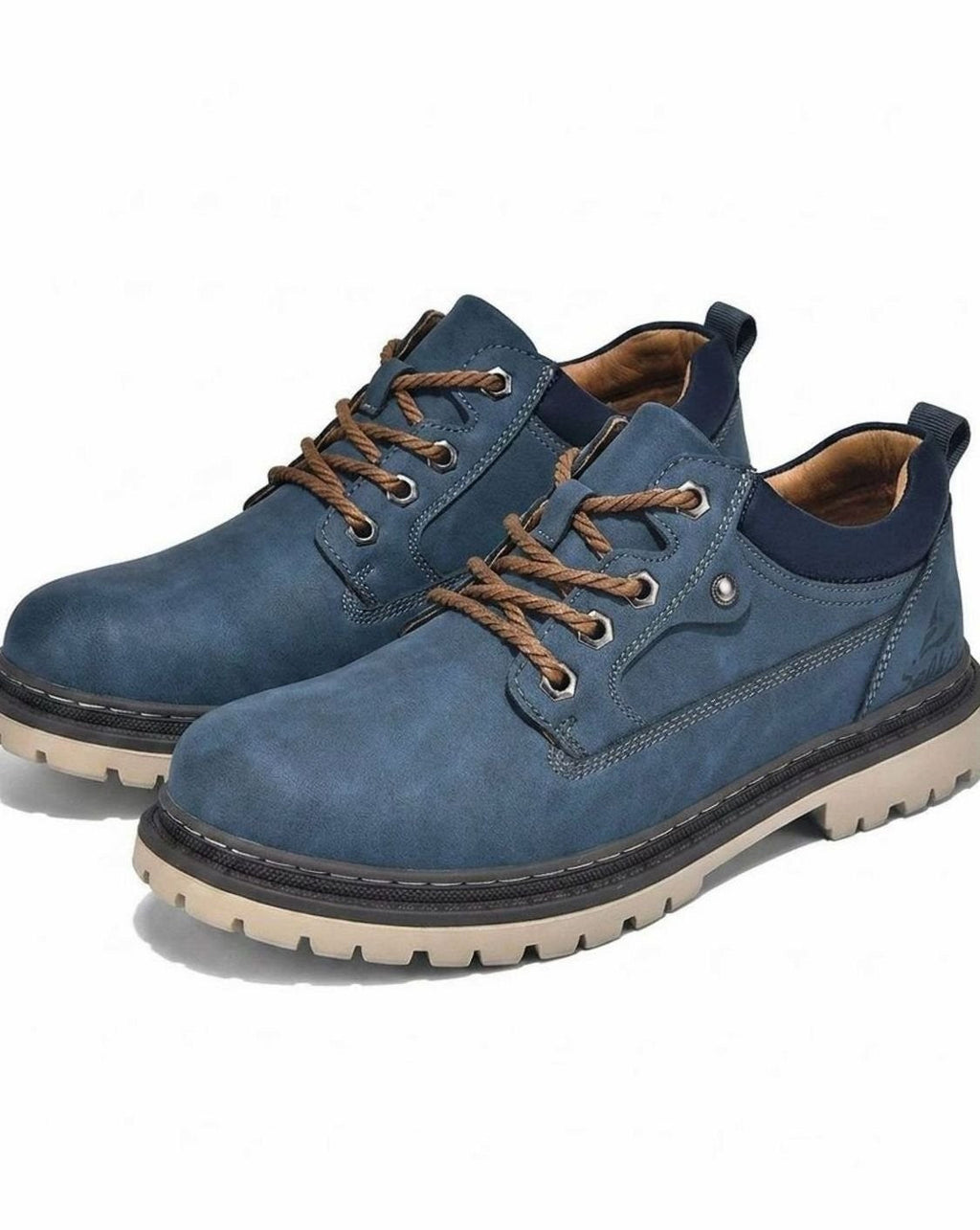 Hudson | Men's Lace-Up Round-Toe Contrast-Collar Vegan Leather Low-Top Work Boots
