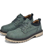 Hudson | Men's Lace-Up Round-Toe Contrast-Collar Vegan Leather Low-Top Work Boots