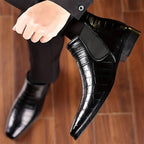 Sterling | Men's Pointed-Toe Croc-Embossed Slip-On Chelsea Boots