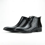 Sterling | Men's Pointed-Toe Croc-Embossed Slip-On Chelsea Boots