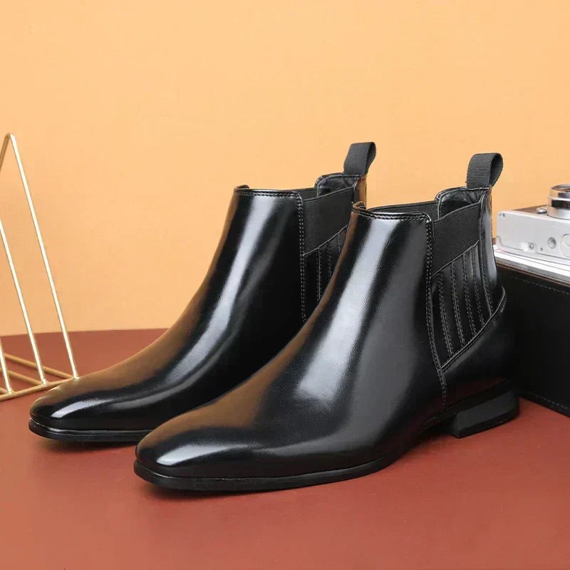 Oscar | Men's Pointed-Toe Slip-On Elastic-Panel Chelsea Boots