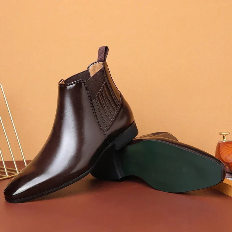 Oscar | Men's Pointed-Toe Slip-On Elastic-Panel Chelsea Boots