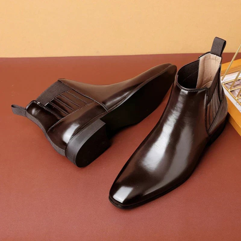 Oscar | Men's Pointed-Toe Slip-On Elastic-Panel Chelsea Boots