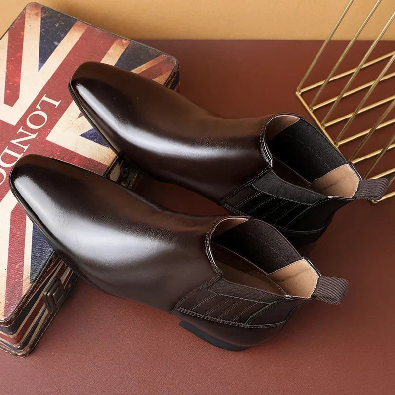 Oscar | Men's Pointed-Toe Slip-On Elastic-Panel Chelsea Boots