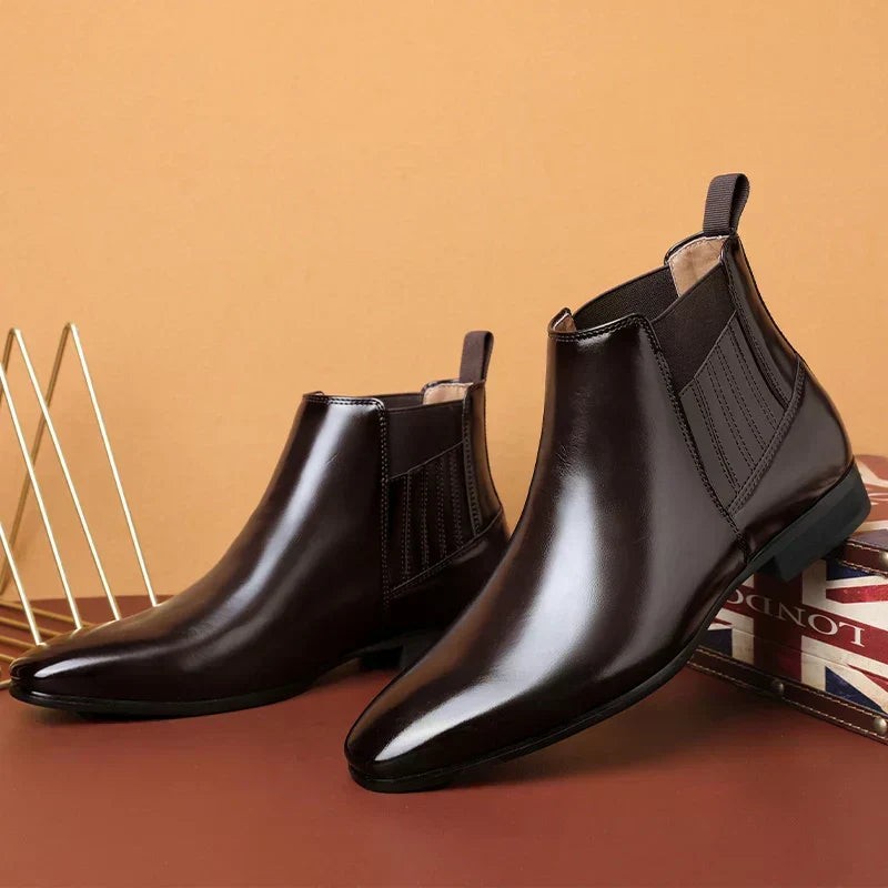 Oscar | Men's Pointed-Toe Slip-On Elastic-Panel Chelsea Boots