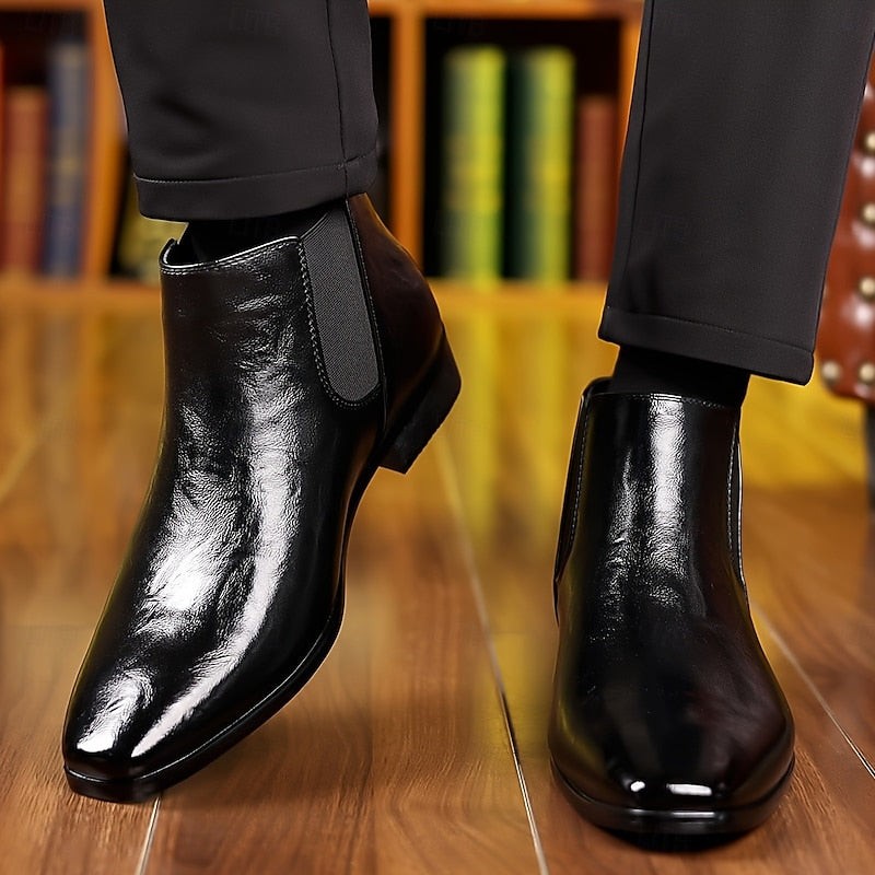 Holden | Men's Polished Pointed-Toe Vegan Leather Chelsea Boots
