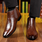 Holden | Men's Polished Pointed-Toe Vegan Leather Chelsea Boots