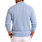 Winslow | Men's Quarter-Zip Cable-Knit Pointed-Collar Polo Jumper