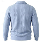 Winslow | Men's Quarter-Zip Cable-Knit Pointed-Collar Polo Jumper