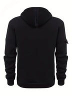 Marlow | Men's Quarter-Zip Raglan-Sleeve Drawstring-Hood Utility-Pocket Hoodie