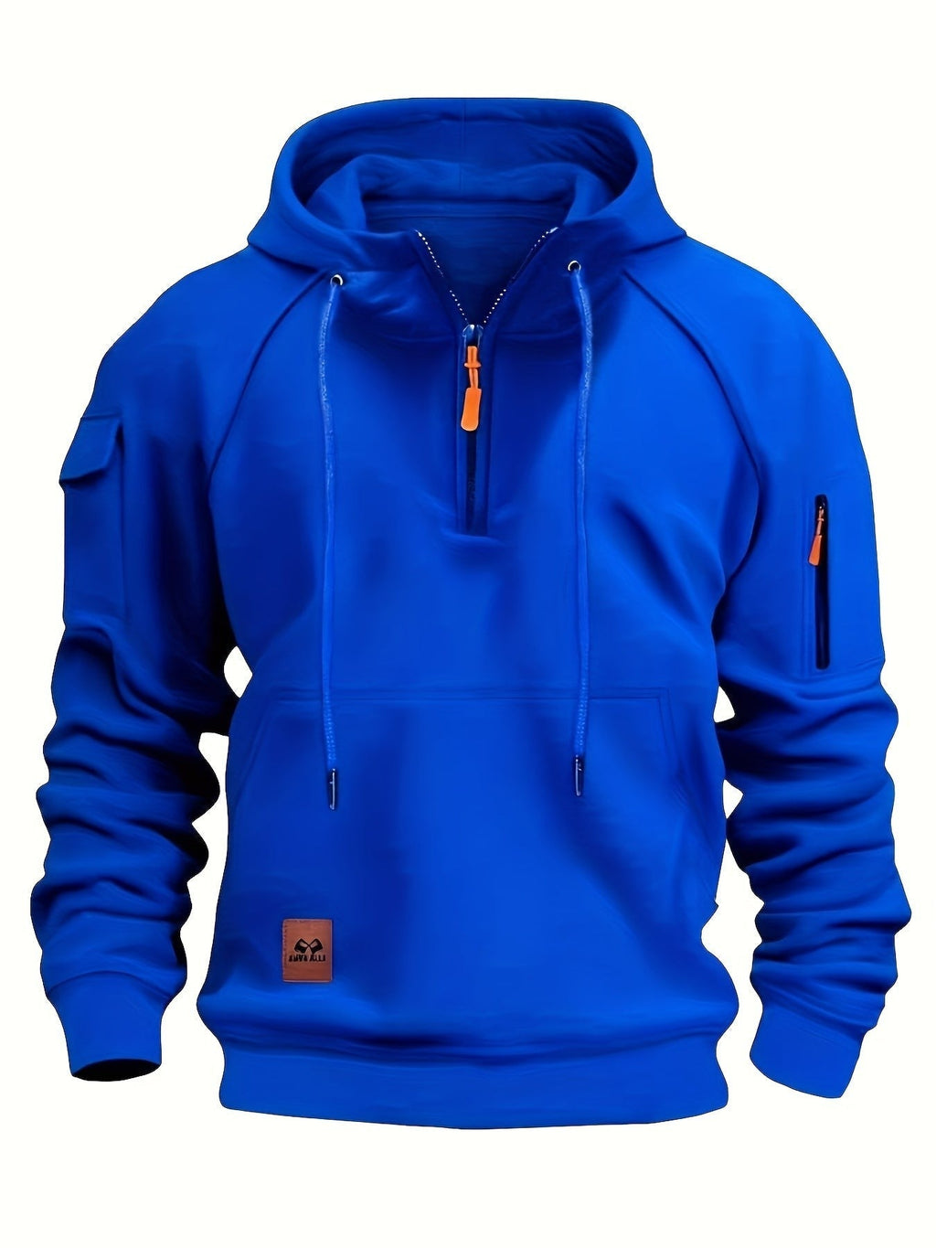 Marlow | Men's Quarter-Zip Raglan-Sleeve Drawstring-Hood Utility-Pocket Hoodie