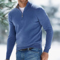 Callum | Men's Quarter-Zip Stand-Collar Ribbed-Cuff Slim-Fit Winter Jumper