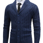 Winston | Men's Shawl-Collar Cable-Knit Button-Up Cardigan