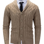Winston | Men's Shawl-Collar Cable-Knit Button-Up Cardigan