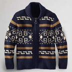 Weston | Men's Shawl-Collar Full-Zip Southwestern-Pattern Cardigan
