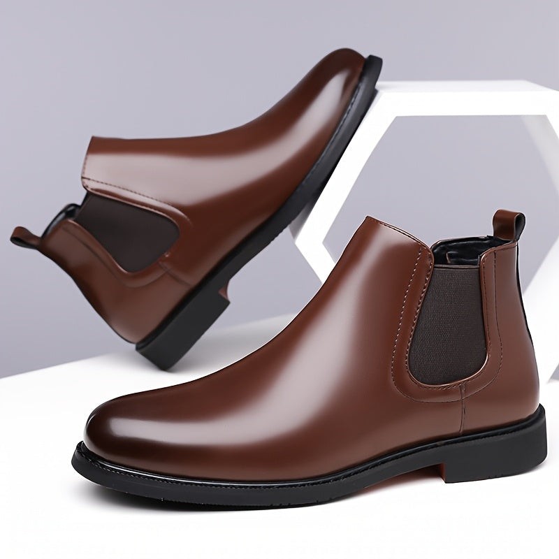 Barclay | Men's Slip-On Round-Toe Vegan Leather Chelsea Boots