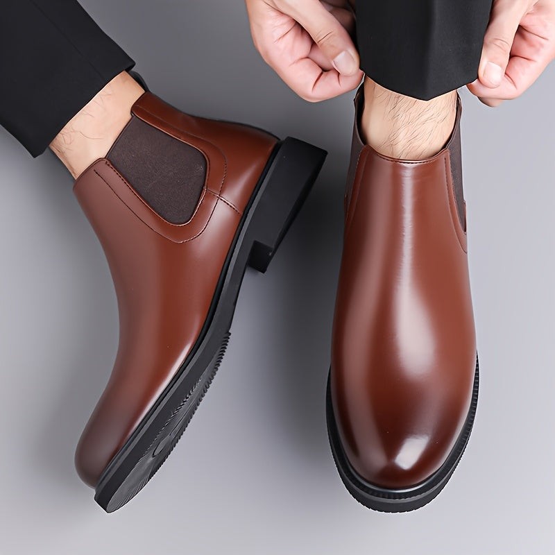 Barclay | Men's Slip-On Round-Toe Vegan Leather Chelsea Boots
