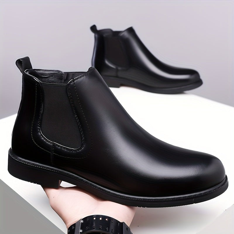 Barclay | Men's Slip-On Round-Toe Vegan Leather Chelsea Boots