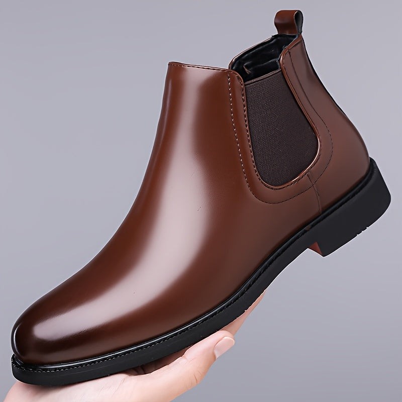 Barclay | Men's Slip-On Round-Toe Vegan Leather Chelsea Boots