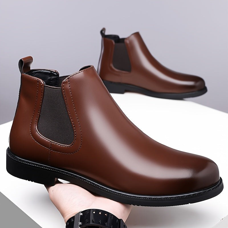 Barclay | Men's Slip-On Round-Toe Vegan Leather Chelsea Boots