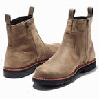 Harlan | Men's Slip-On Side-Zip Brogue-Detail Chelsea Boots