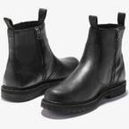 Harlan | Men's Slip-On Side-Zip Brogue-Detail Chelsea Boots