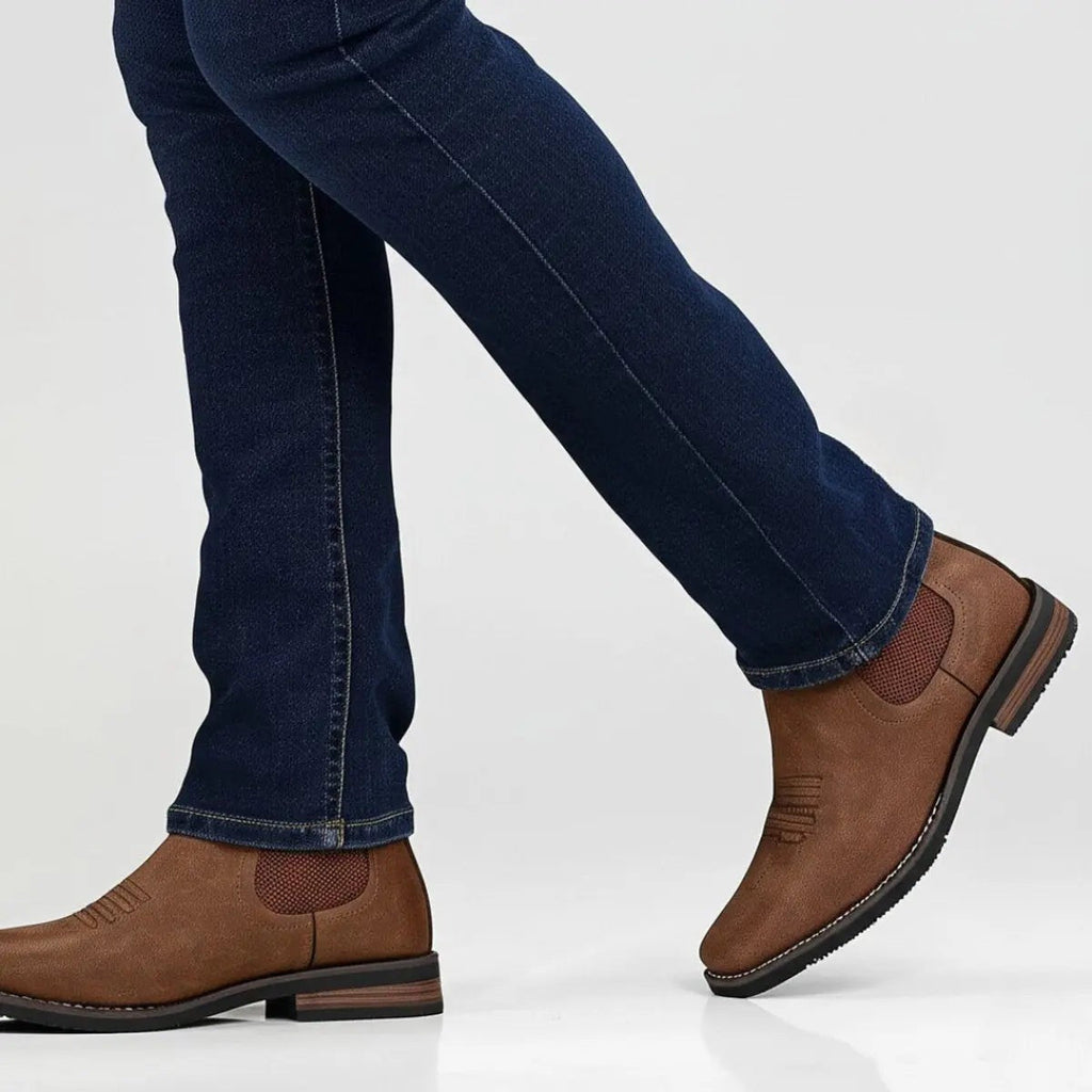 Weston | Men's Slip-On Western-Stitch Vegan Leather Chelsea Boots