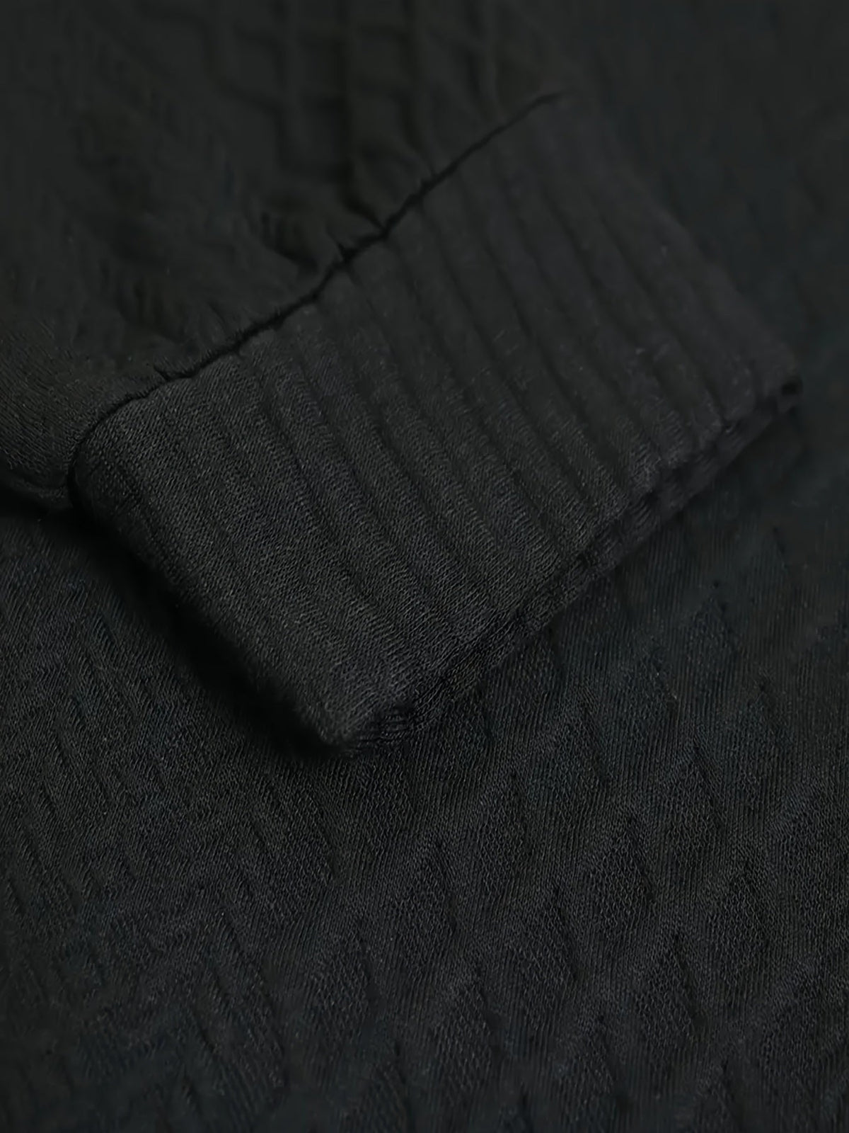 Everett | Men's Stand-Collar Textured Vegan Leather Trim Elbow-Patch Jumper
