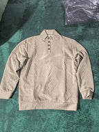 Everett | Men's Stand-Collar Textured Vegan Leather Trim Elbow-Patch Jumper