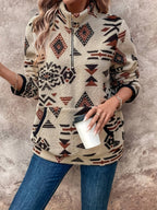 Sienna | Women's Boho Quarter-Zip Stand-Collar Relaxed-Fit Jumper