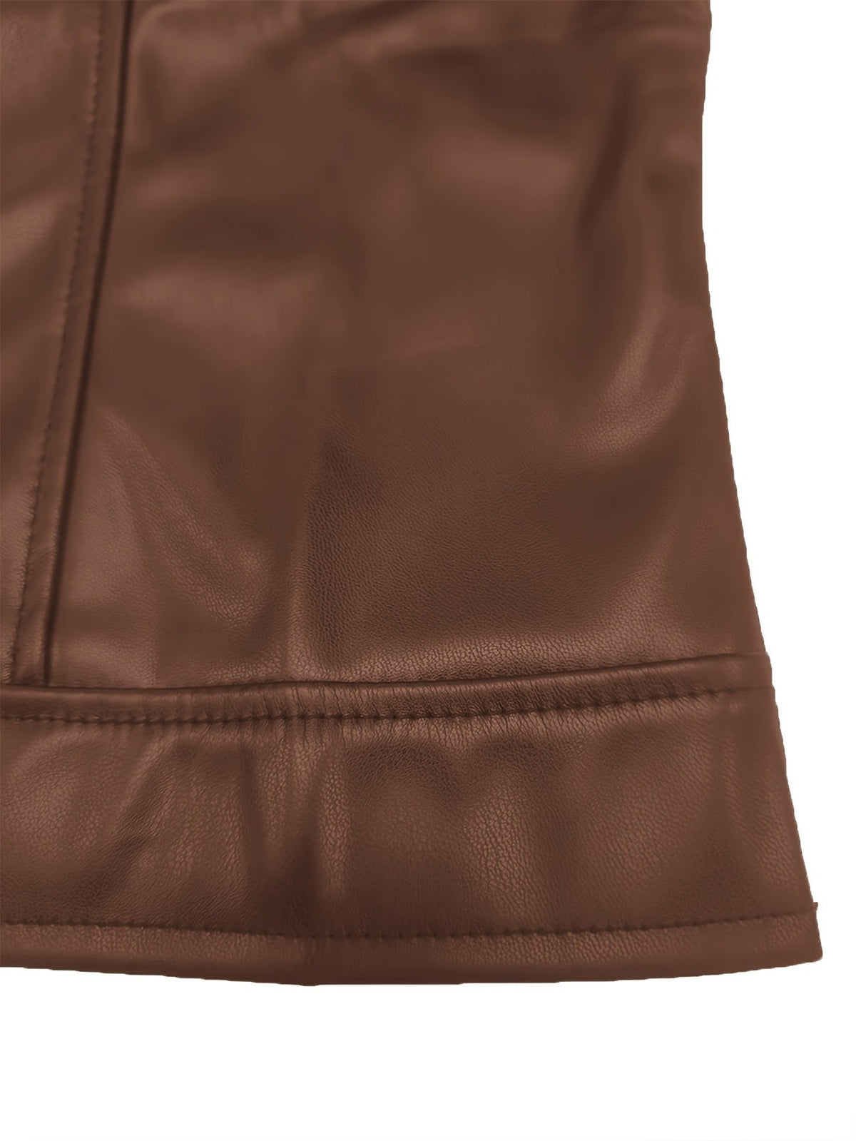 Sienna | Women's Cropped Zip-Up Stand-Collar Vegan Leather Moto Jacket