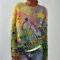 Meadow | Women's Floral Print Relaxed-Fit Long-Sleeve Crew-Neck Jumper