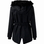 Marnie | Women's Fur-Trim Hooded Drawstring-Waist Longline Winter Parka Coat