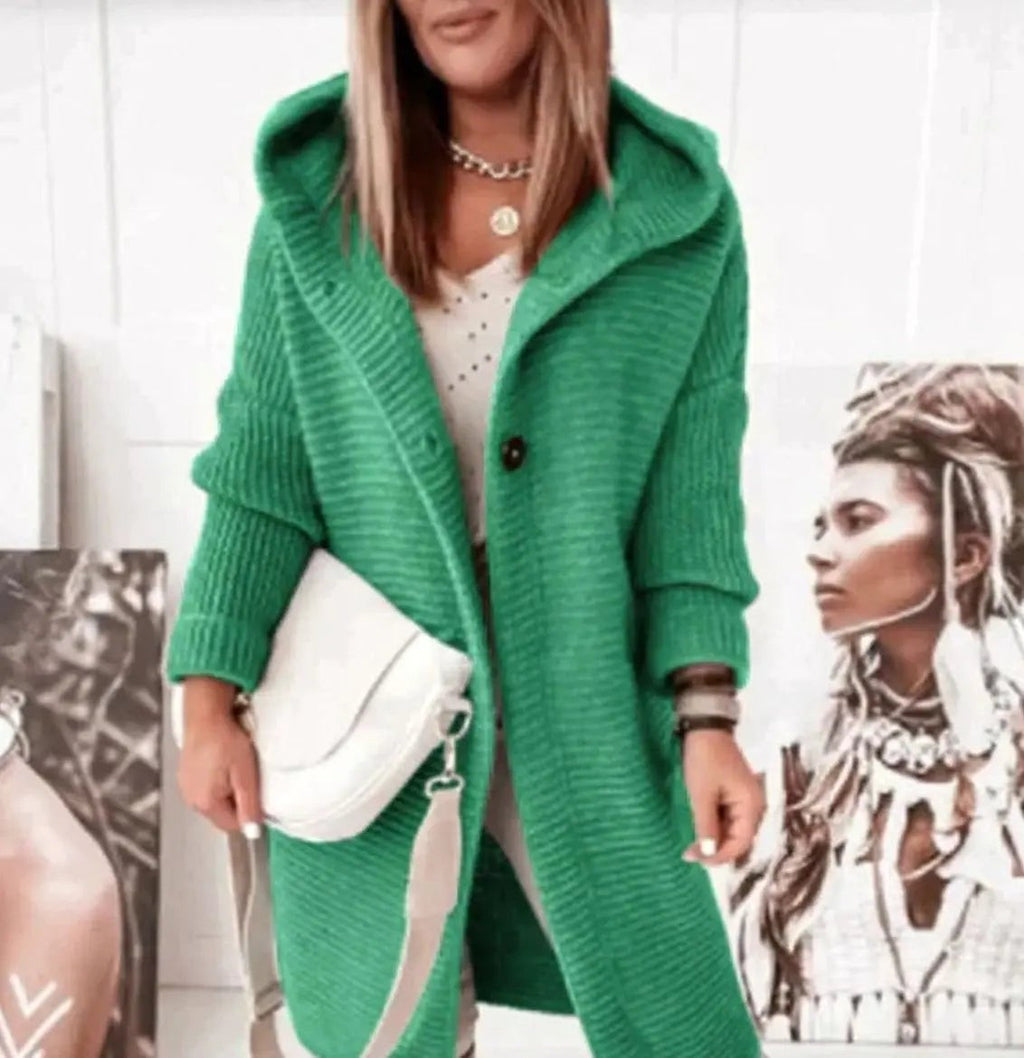 Marlowe | Women's Hooded Longline Button-Front Knit Cardigan