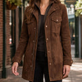 Sienna | Women's Longline Tailored Zip Snap-Button Flap-Pocket Coat