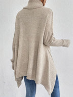 Marlowe | Women's Oversized Asymmetric Ribbed High-Low Turtleneck Jumper