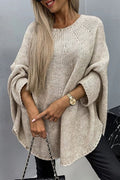 Sienna | Women's Oversized Batwing-Sleeve Round-Neck Chunky-Knit Jumper