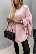 Sienna | Women's Oversized Batwing-Sleeve Round-Neck Chunky-Knit Jumper