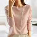 Elodie | Women's Relaxed-Fit Asymmetric Button-Front Long-Sleeve Cardigan
