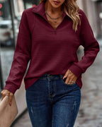 Rosie | Women's Ribbed Quarter-Zip Mock-Neck Long-Sleeve Jumper